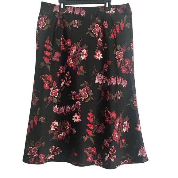 Ann Taylor Factory Dresses & Skirts - Ann Taylor Factory A-Line Satin Skirt Midi  Black GothRomance Size 12 NWOT